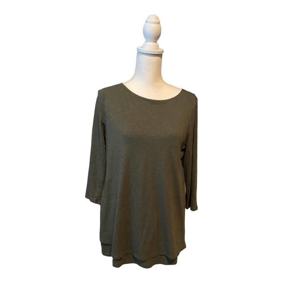 J Jill PureJill‎ Layered Tunic Boatneck Green Cotton Modal Blend Soft Size small - Picture 1 of 4
